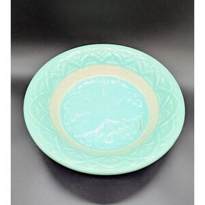 Vintage Blue Poole Pottery Grapes + Leaves  Fruit Bowl England 10"